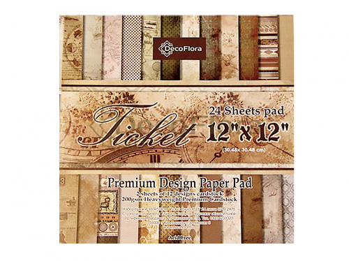 Набор бумаги 30см*30см "Ticket Paper Pad" 24 листа 200г/м2 