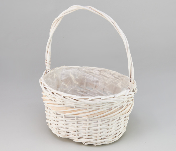 Корзина ивовая d28 h23 hh15*32 белая