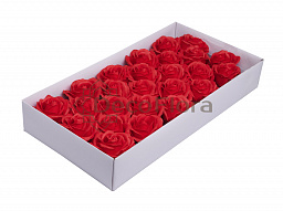 Мыльные розы в упаковке 25 штук 6,5см малиново-красные